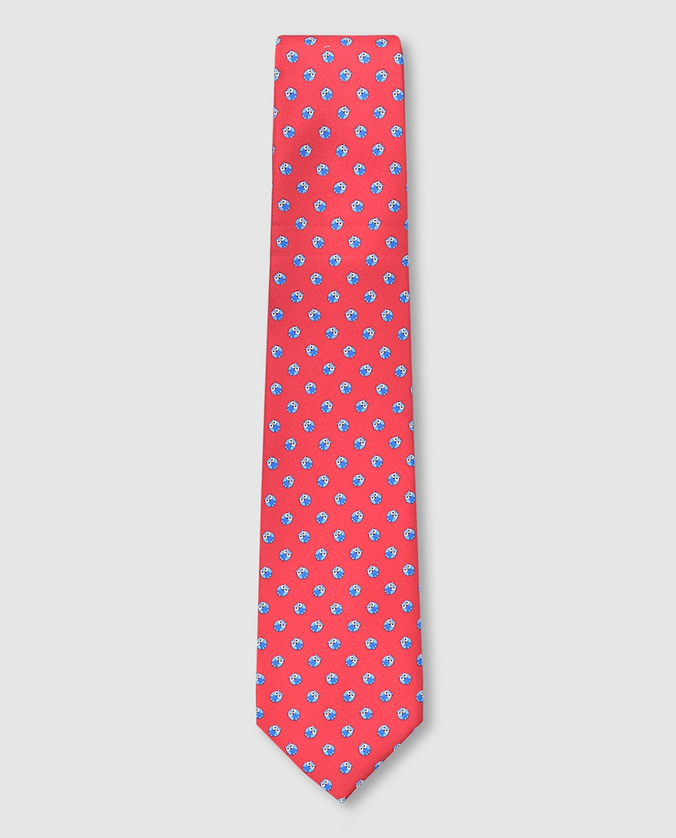 Gravata de Seda Estampada Vermelho-1