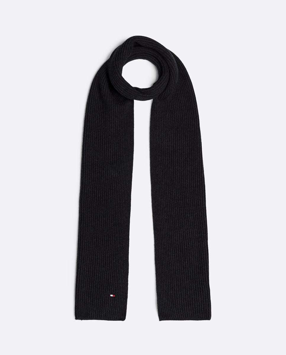 Bufanda punto con bandera de hombre - Tommy Hilfiger - Gris oscuro Gris oscuro-1