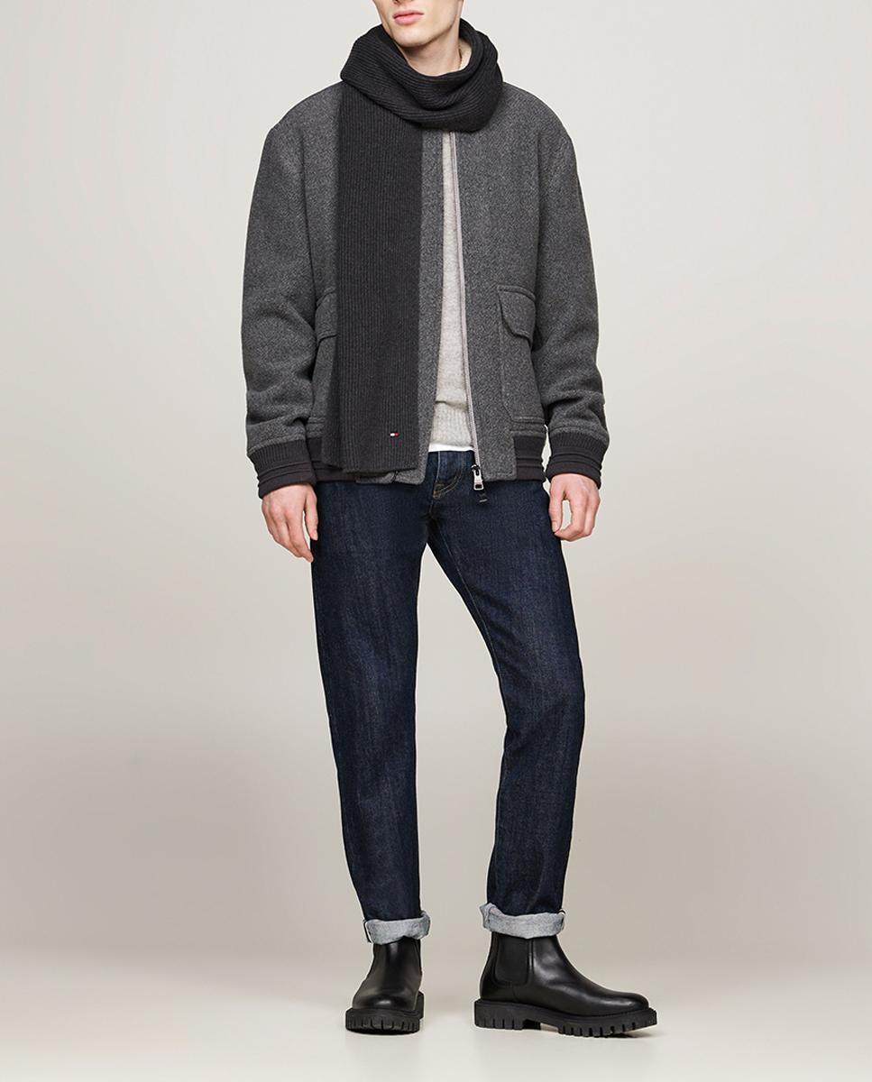 Bufanda punto con bandera de hombre - Tommy Hilfiger - Gris oscuro Gris oscuro-4