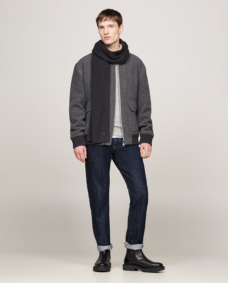 Bufanda punto con bandera de hombre - Tommy Hilfiger - Gris oscuro Gris oscuro-12