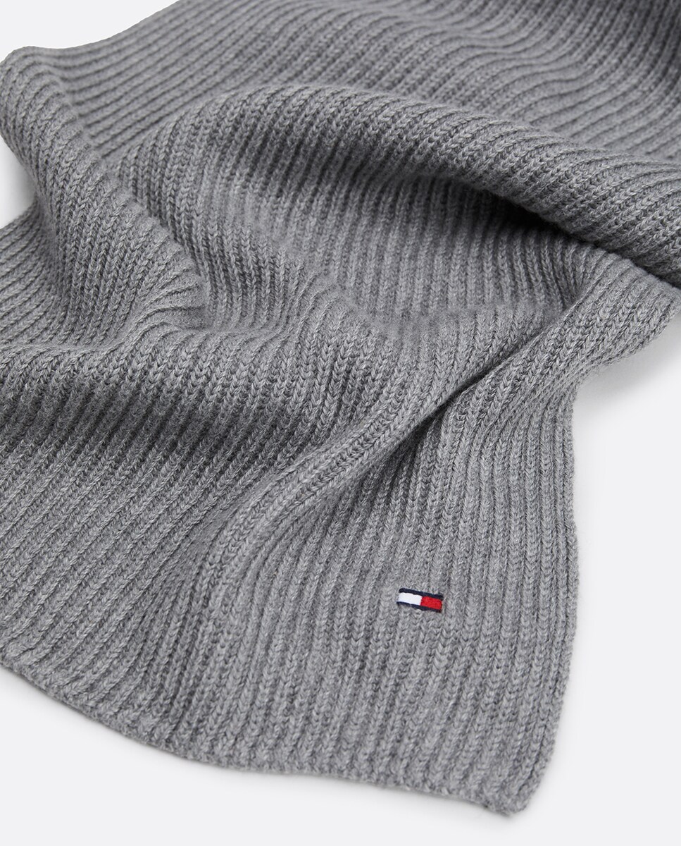 Cachecol de Malha com Bandeira Cinzento-claro-2