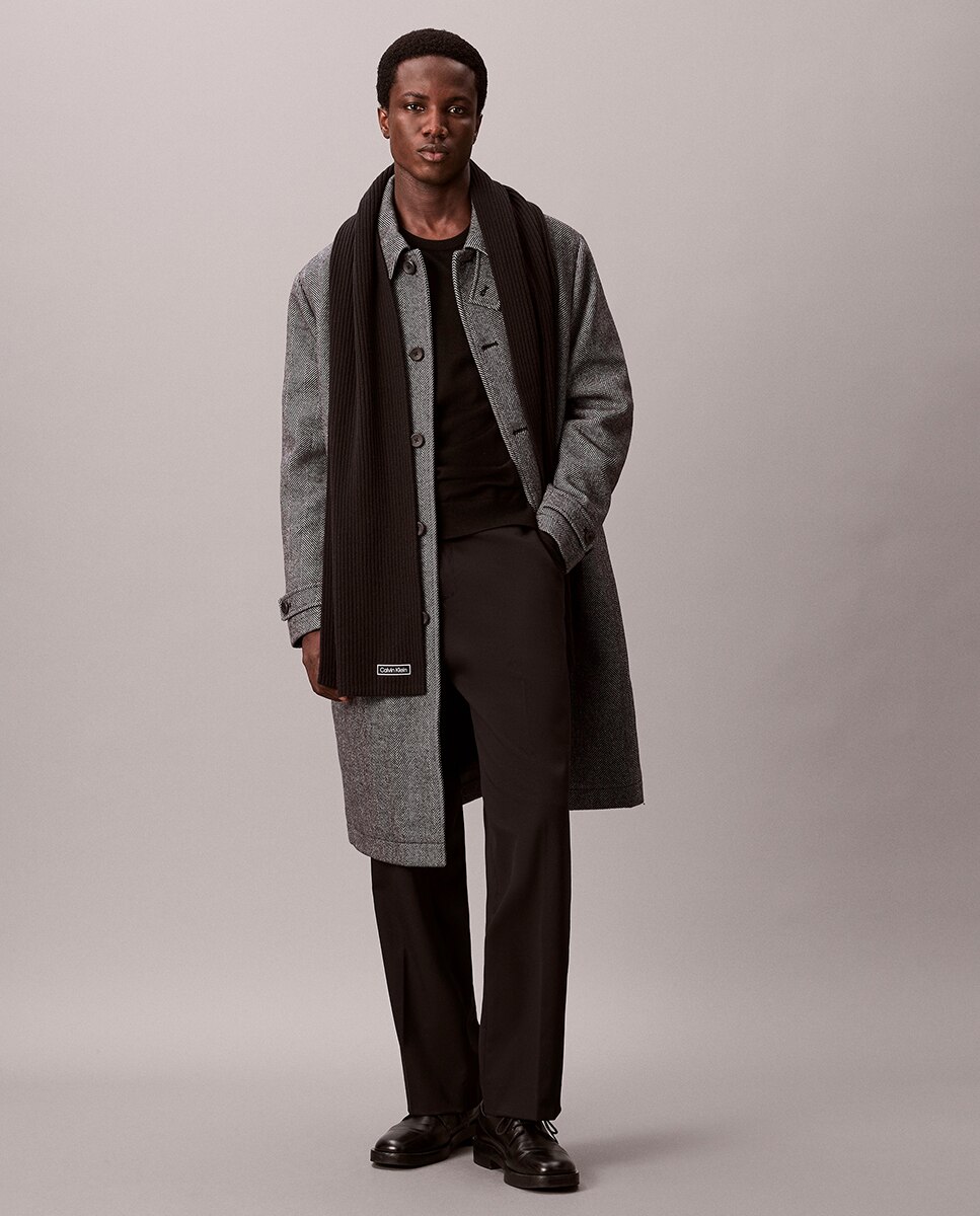 Bufanda de algodón con parche Calvin Klein de hombre. - Negro Negro-1