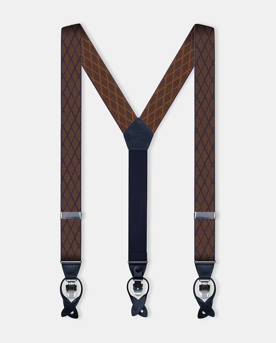 Suspensórios Elásticos de Uso Duplo Castanho-3