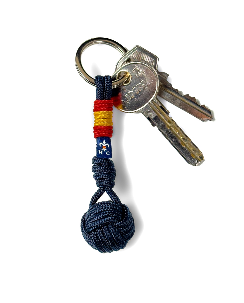 Porta-Chaves Bola com Bandeira de Espanha - Azul-Marinho Multicolor-2