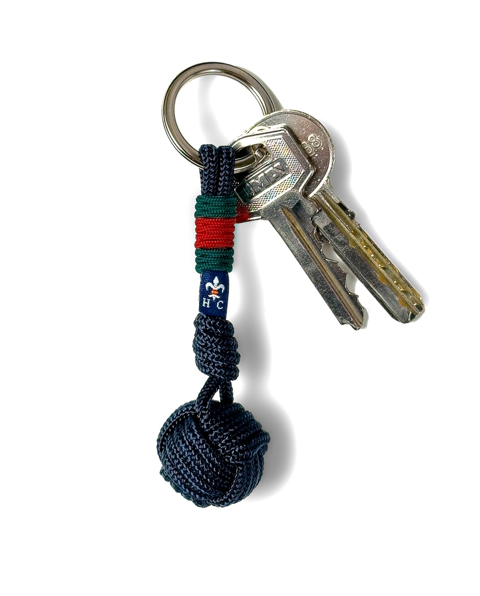 Porta-Chaves Bola com Cordão Vermelho/Verde - Azul-Marinho Multicolor-2