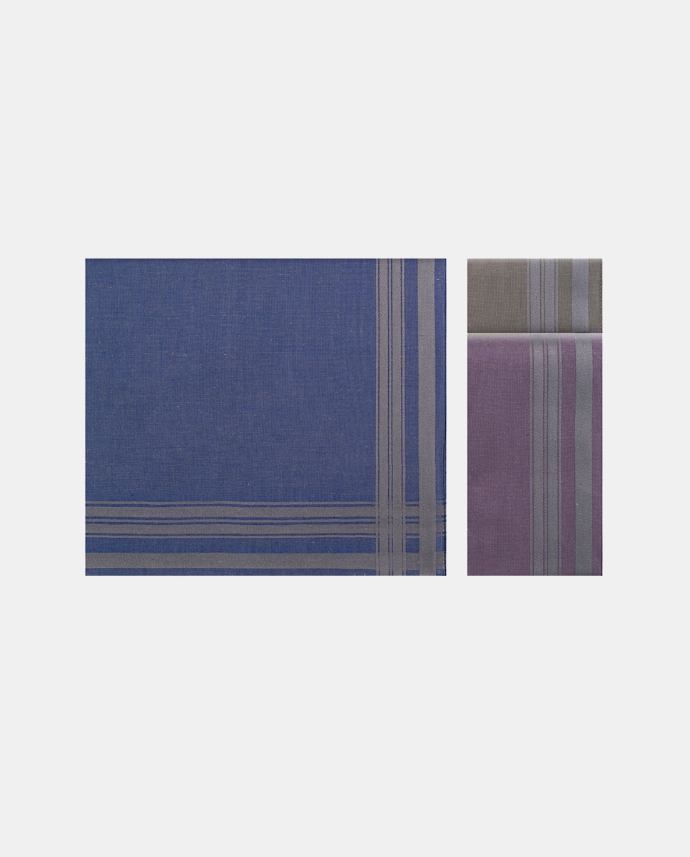 Estojo de 3 Lenços de Algodão Multicolor-1