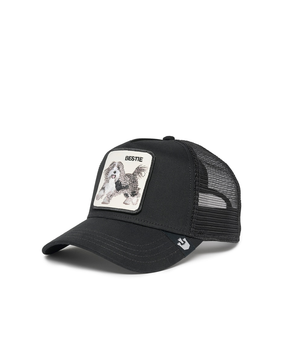 Boné Trucker com Emblema à Frente Preto-1