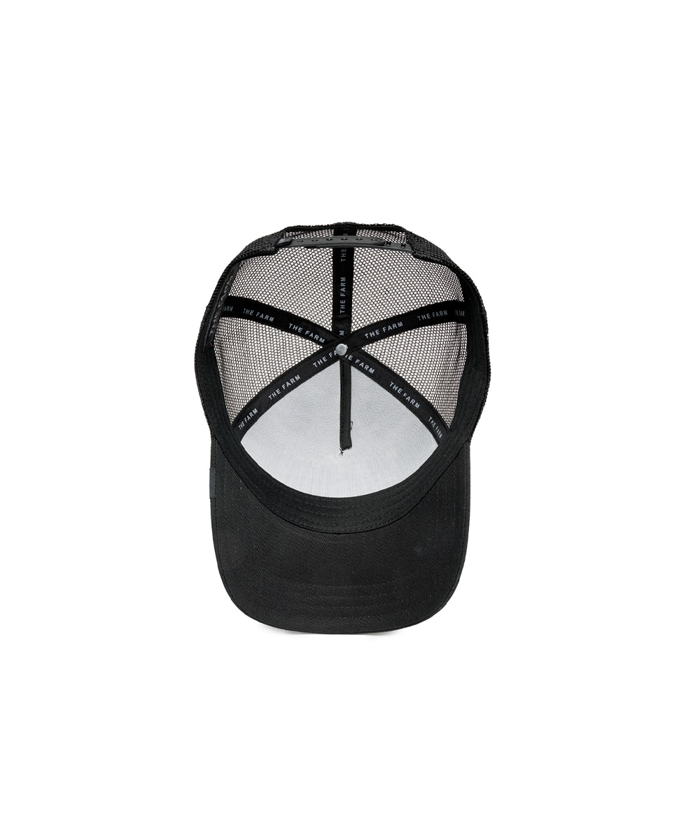 Boné Trucker com Emblema à Frente Preto-5