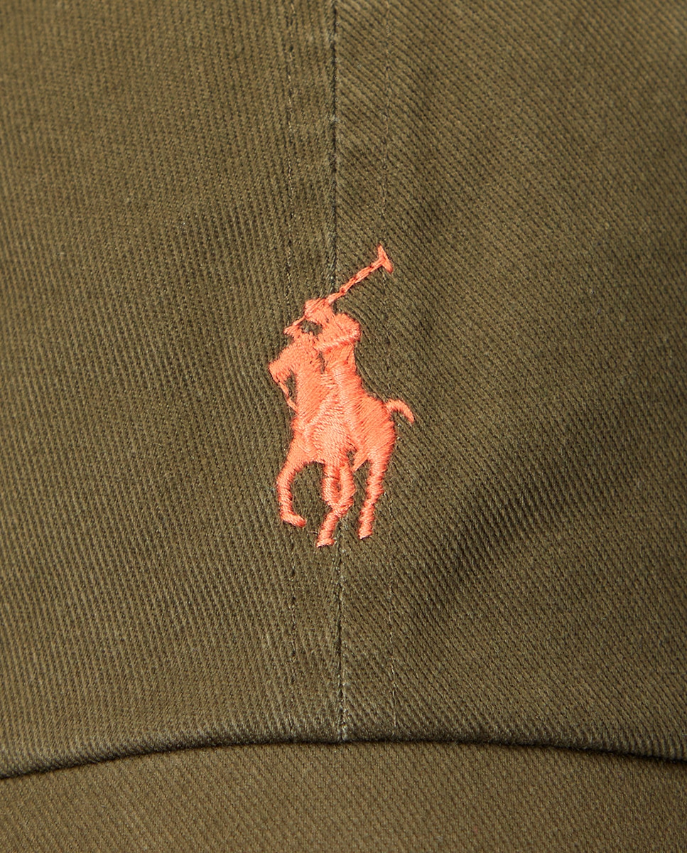 Boné com Cavalo Bordado e em Algodão Verde Azeitona-3