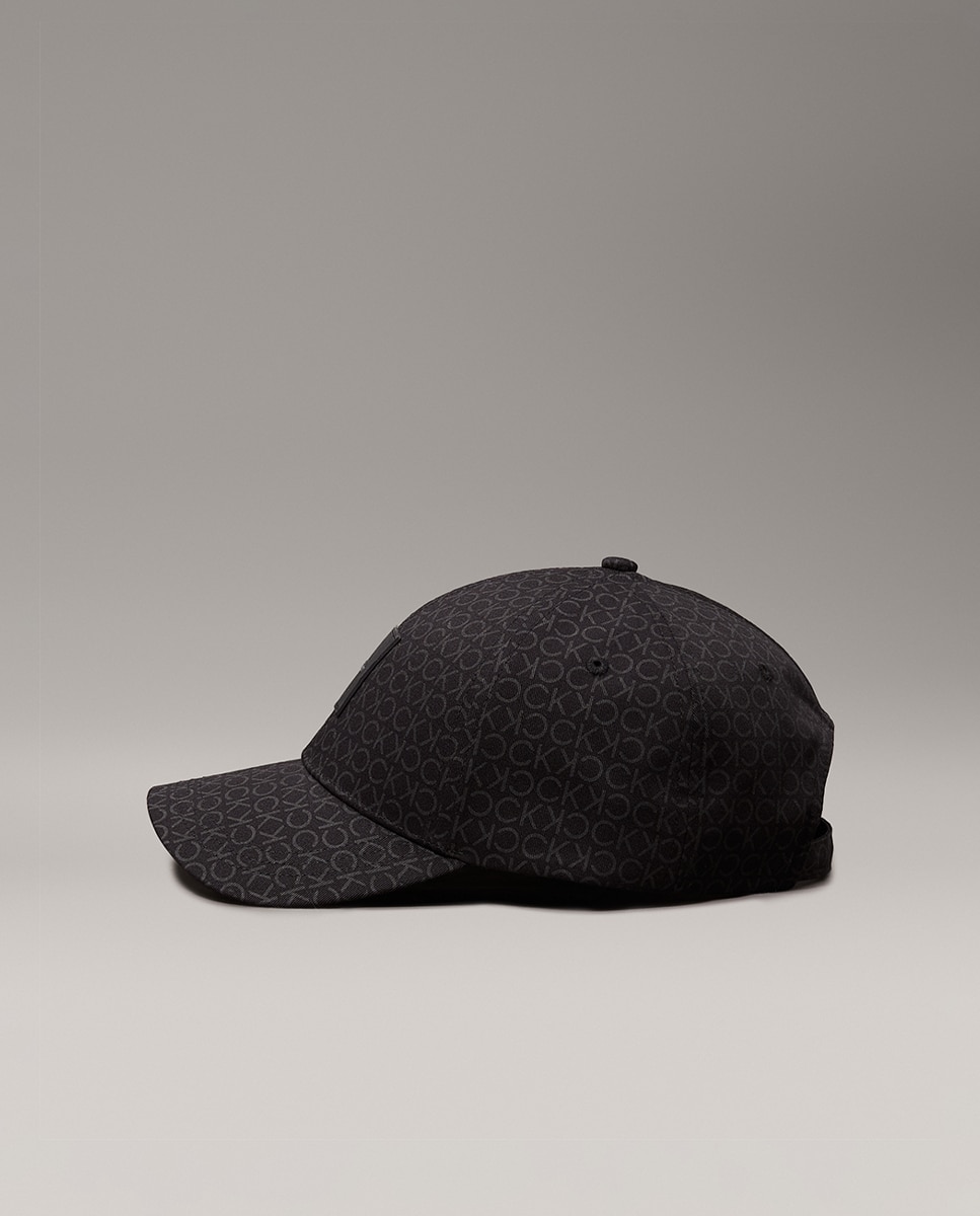 Boné de Algodão com Monograma Preto-3