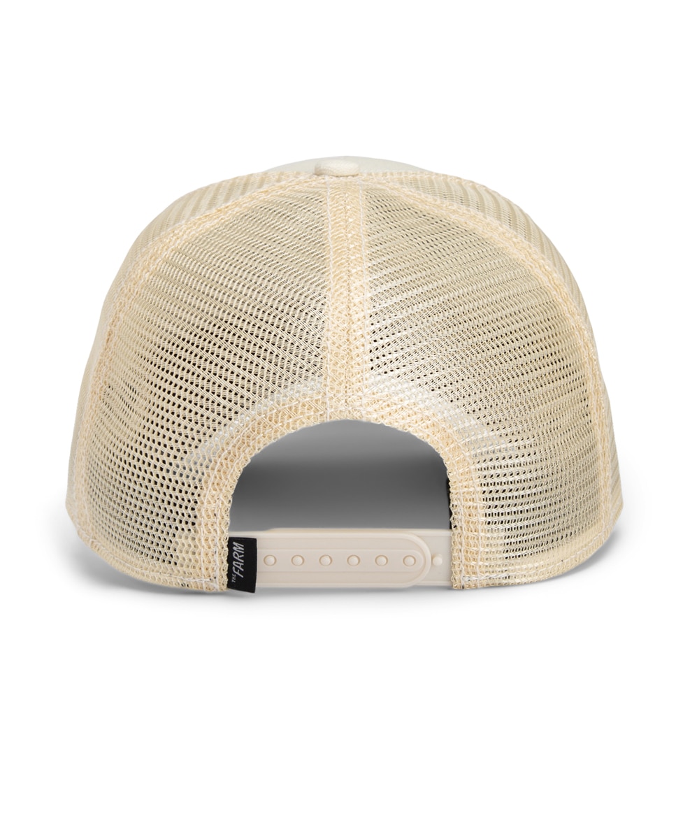 Boné Trucker com Emblema à Frente Cru-3