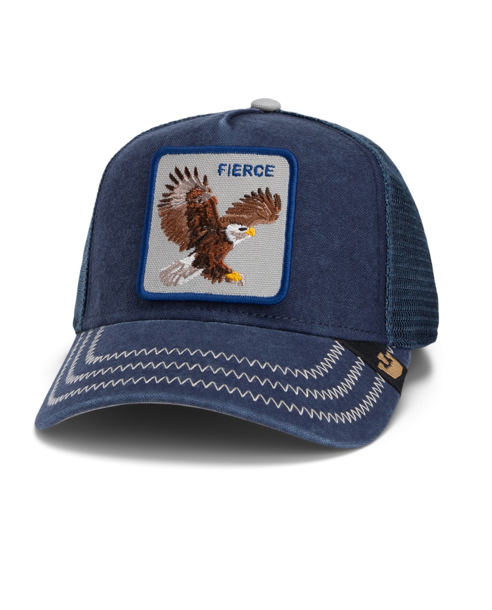 Boné Trucker com Emblema à Frente Azul-marinho-2