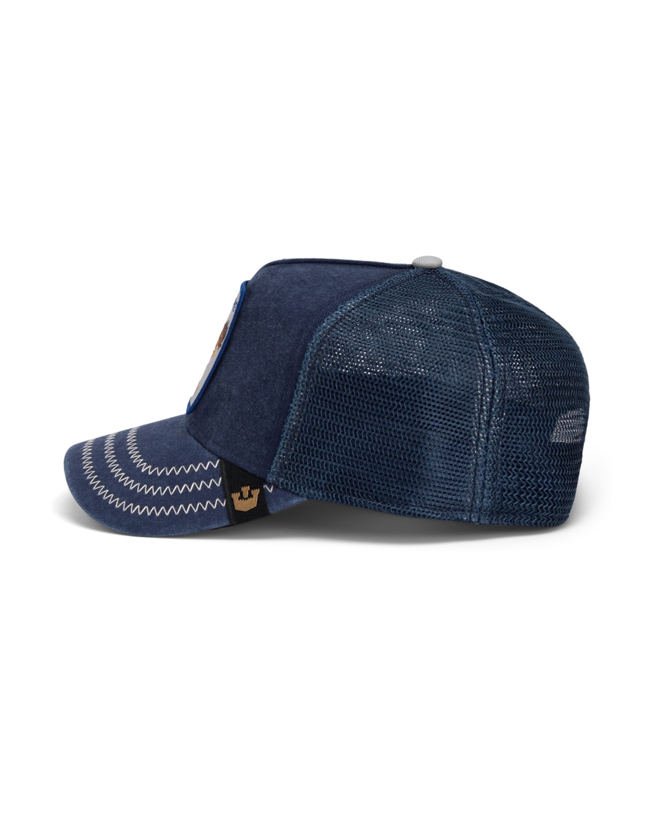 Boné Trucker com Emblema à Frente Azul-marinho-3