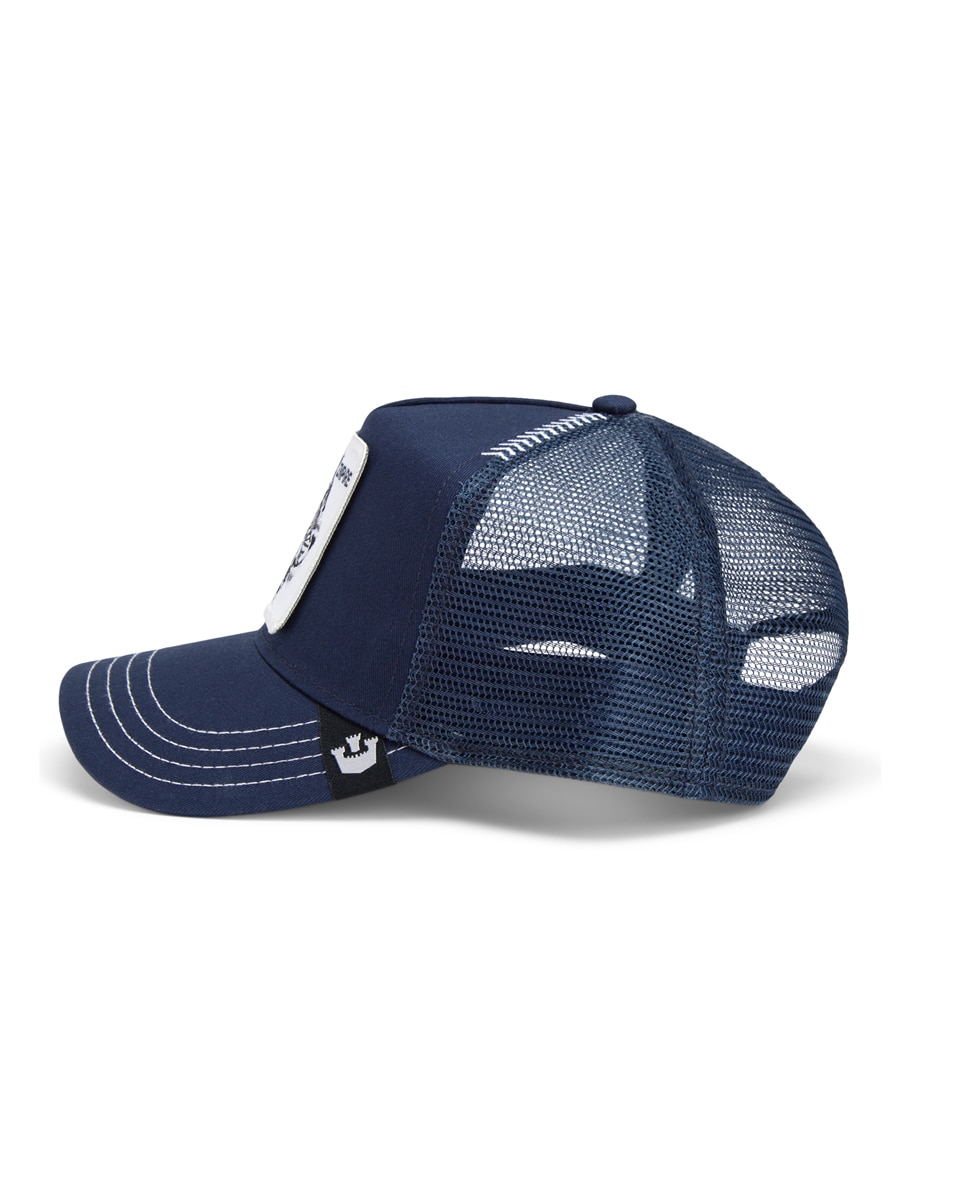 Boné Trucker com Emblema à Frente Azul-marinho-3
