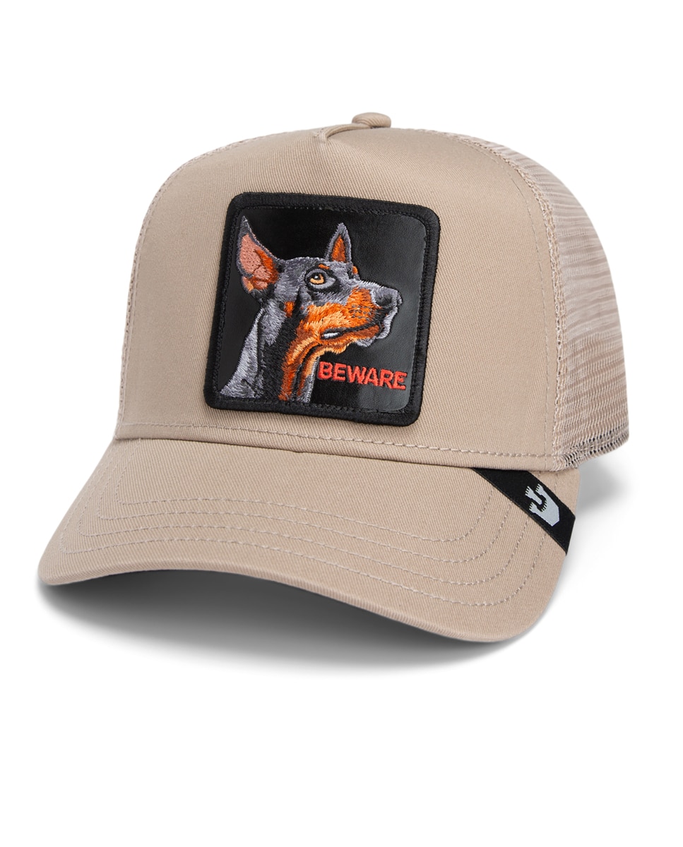 Boné Trucker com Emblema à Frente Bege-2