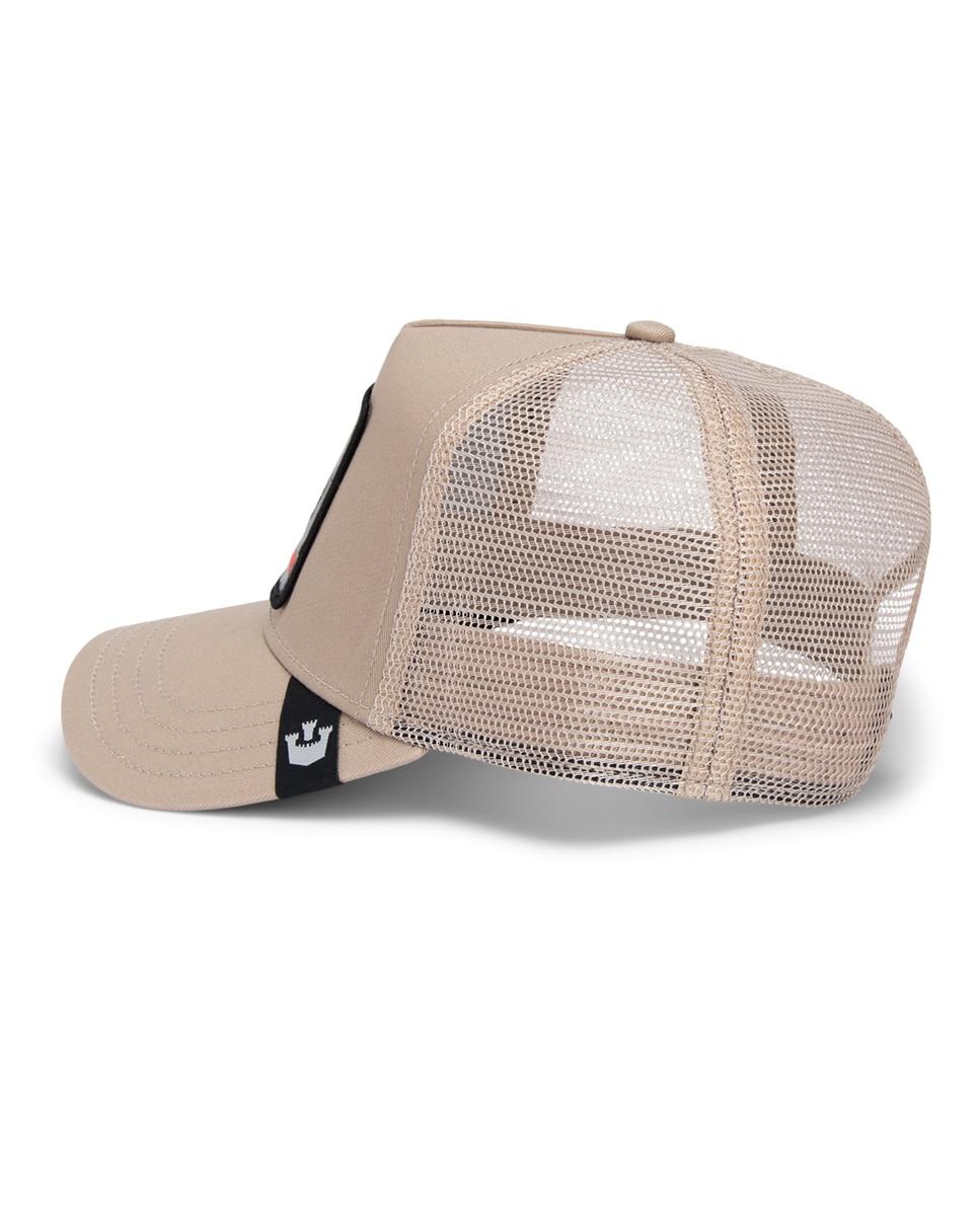Boné Trucker com Emblema à Frente Bege-3