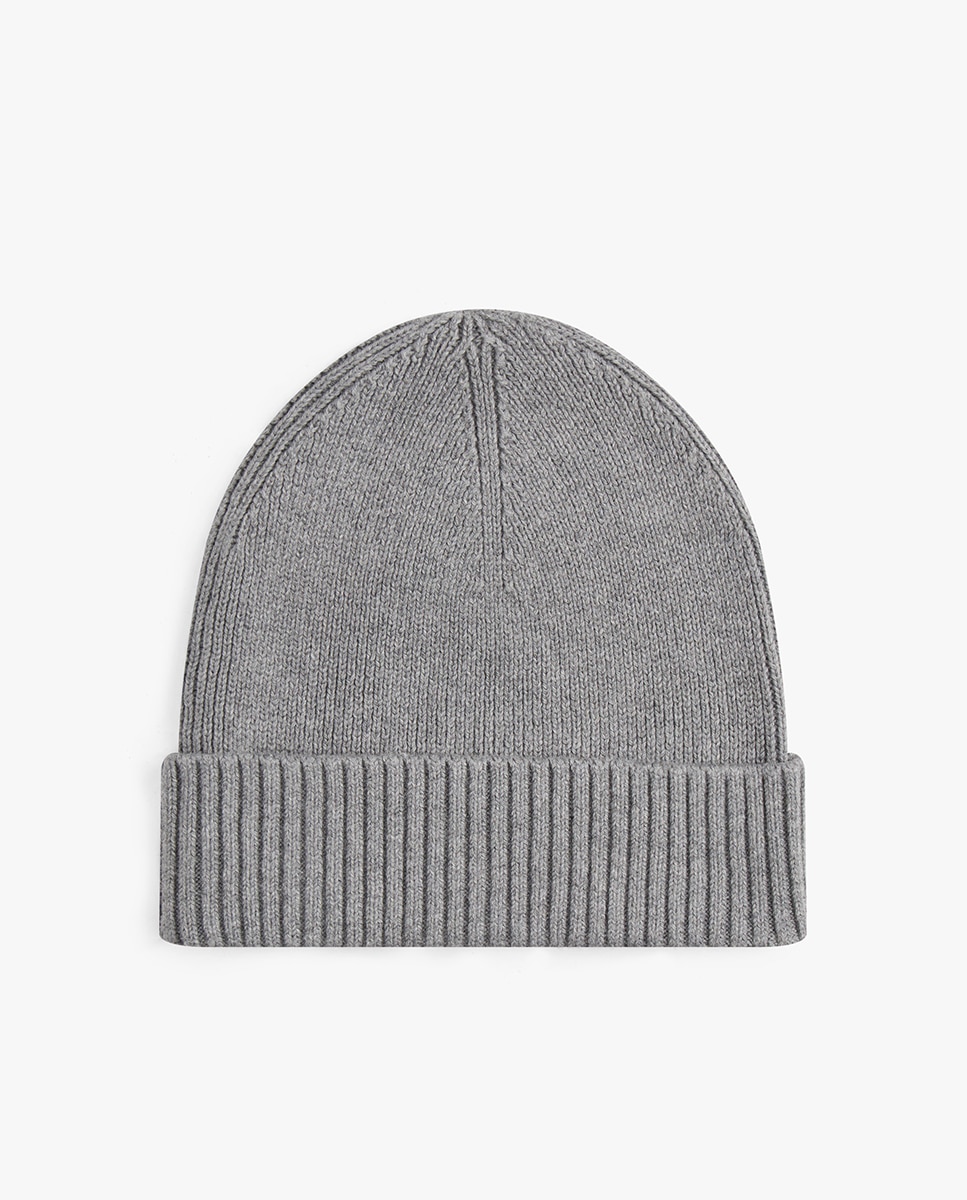 Gorro Liso de Algodão com Bandeira Cinzento-2