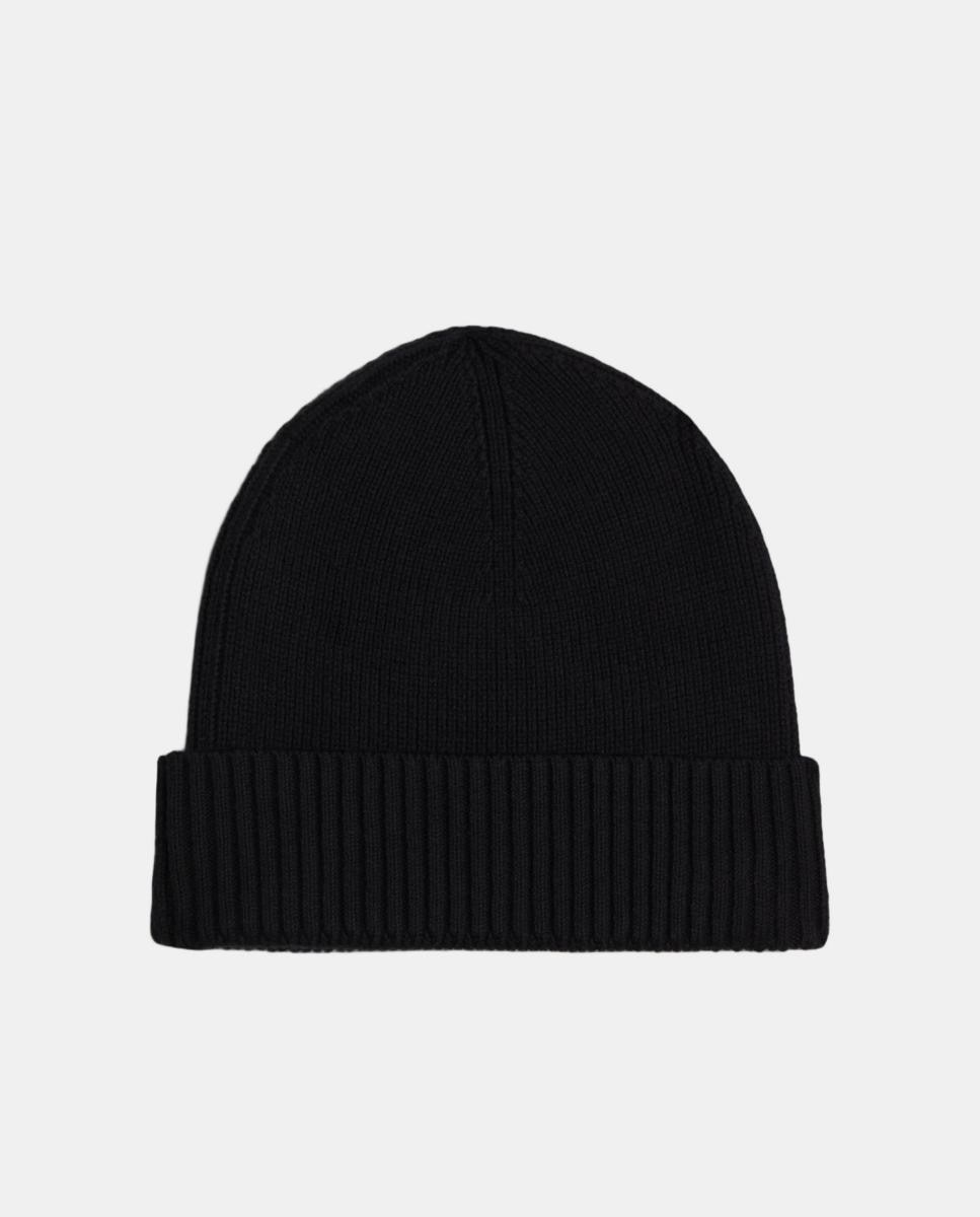 Gorro Liso de Algodão com Bandeira Preto-2