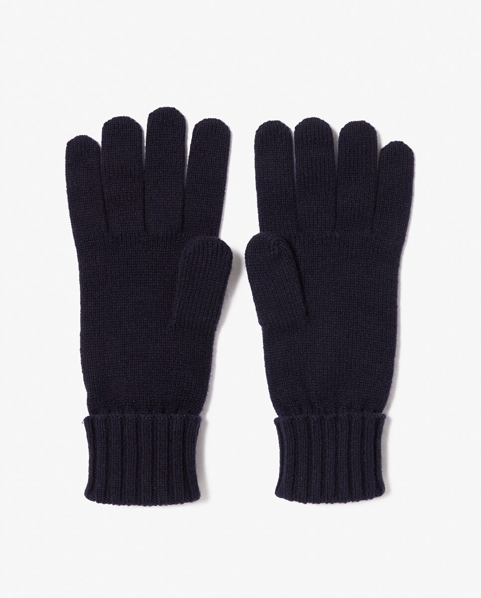 Guantes unisex lacoste en tejido de punto de lana - Azul Azul-2