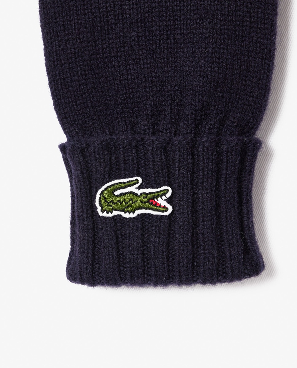 Guantes unisex lacoste en tejido de punto de lana - Azul Azul-3