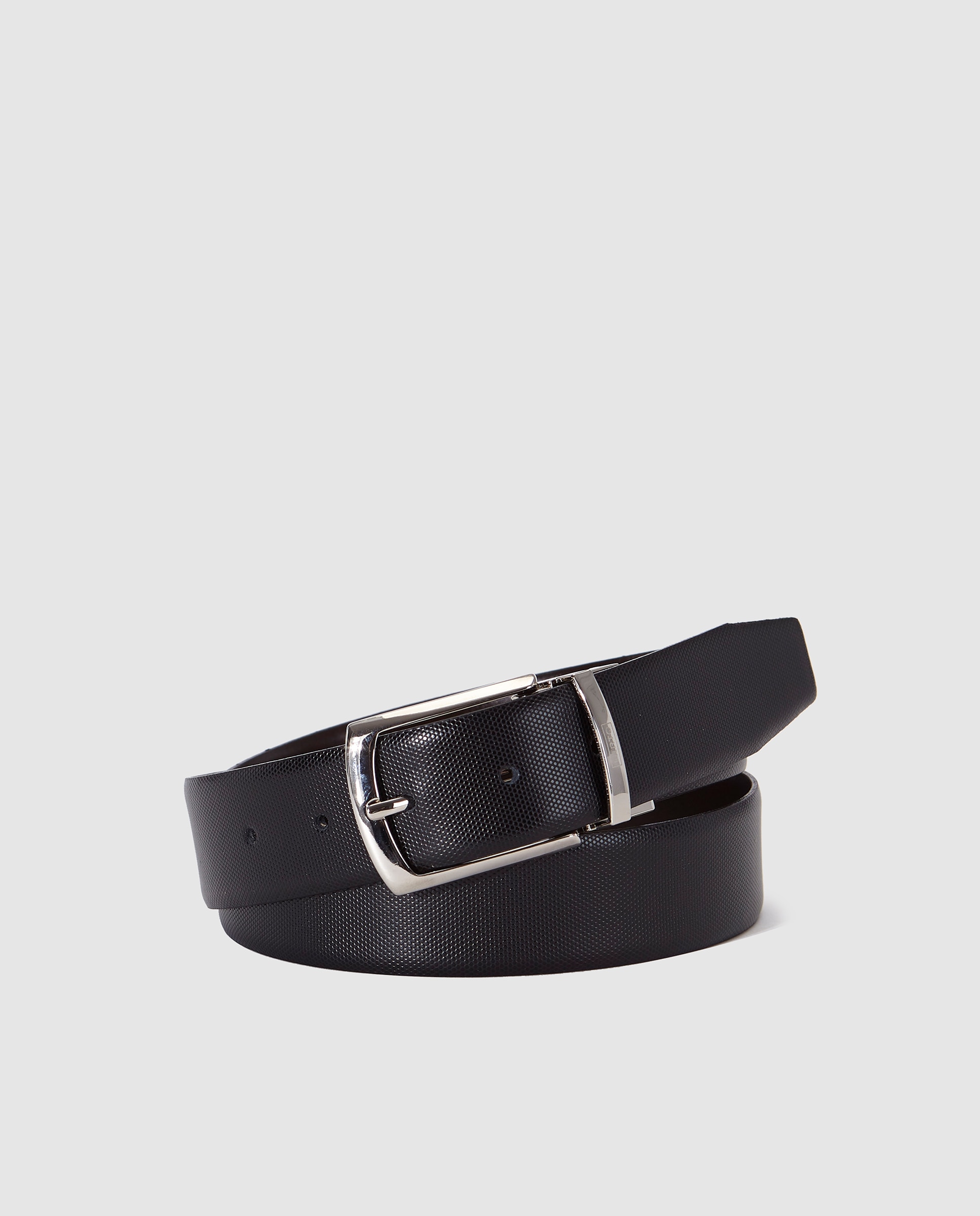 Mirto - Cinturón de hombre de piel en negro. Hecho en España..