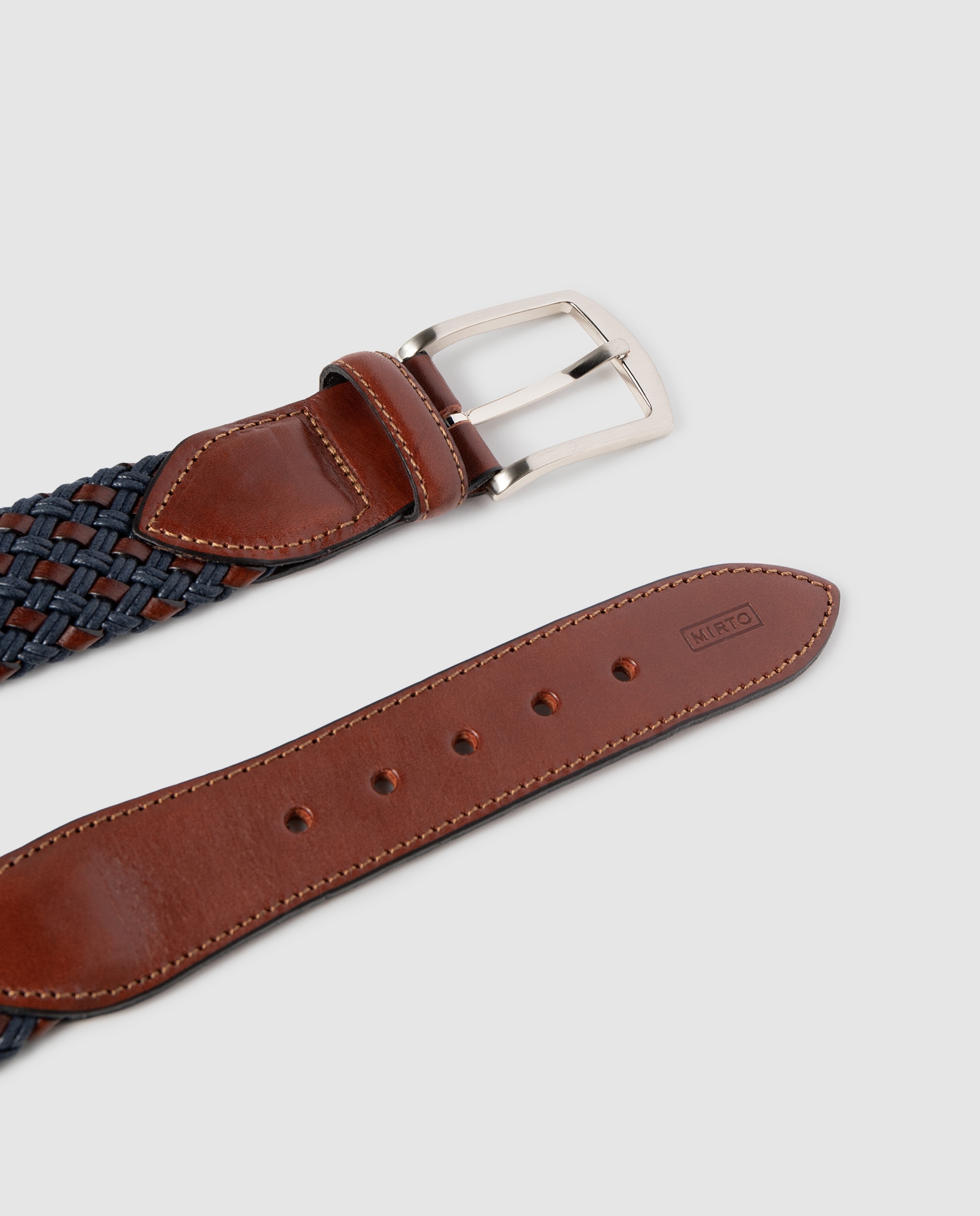 Cinto entrançado bicolor azul-marinho. Fabricado em Espanha Azul-marinho-2