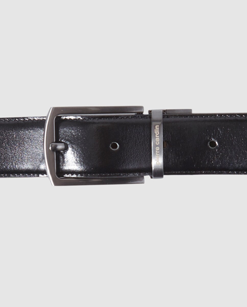 Cinto reversível em pele preto e castanho Preto-3