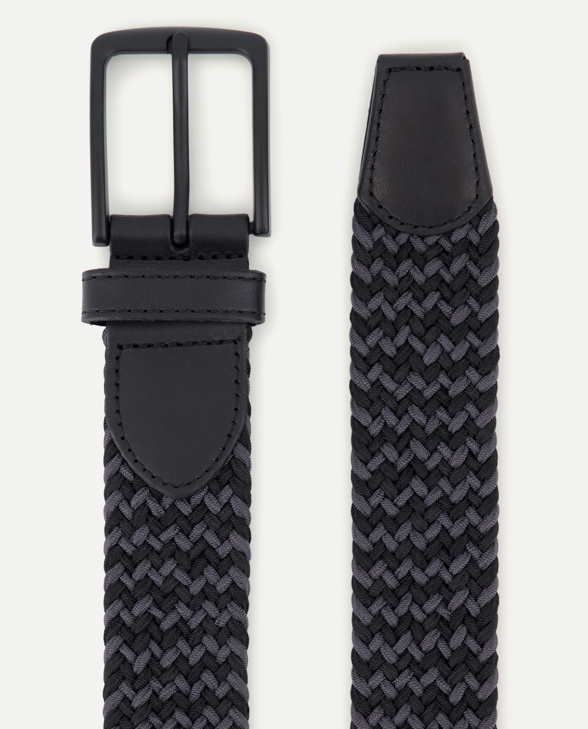 Cinto de Borracha Entrançado - Bicolor Preto-2