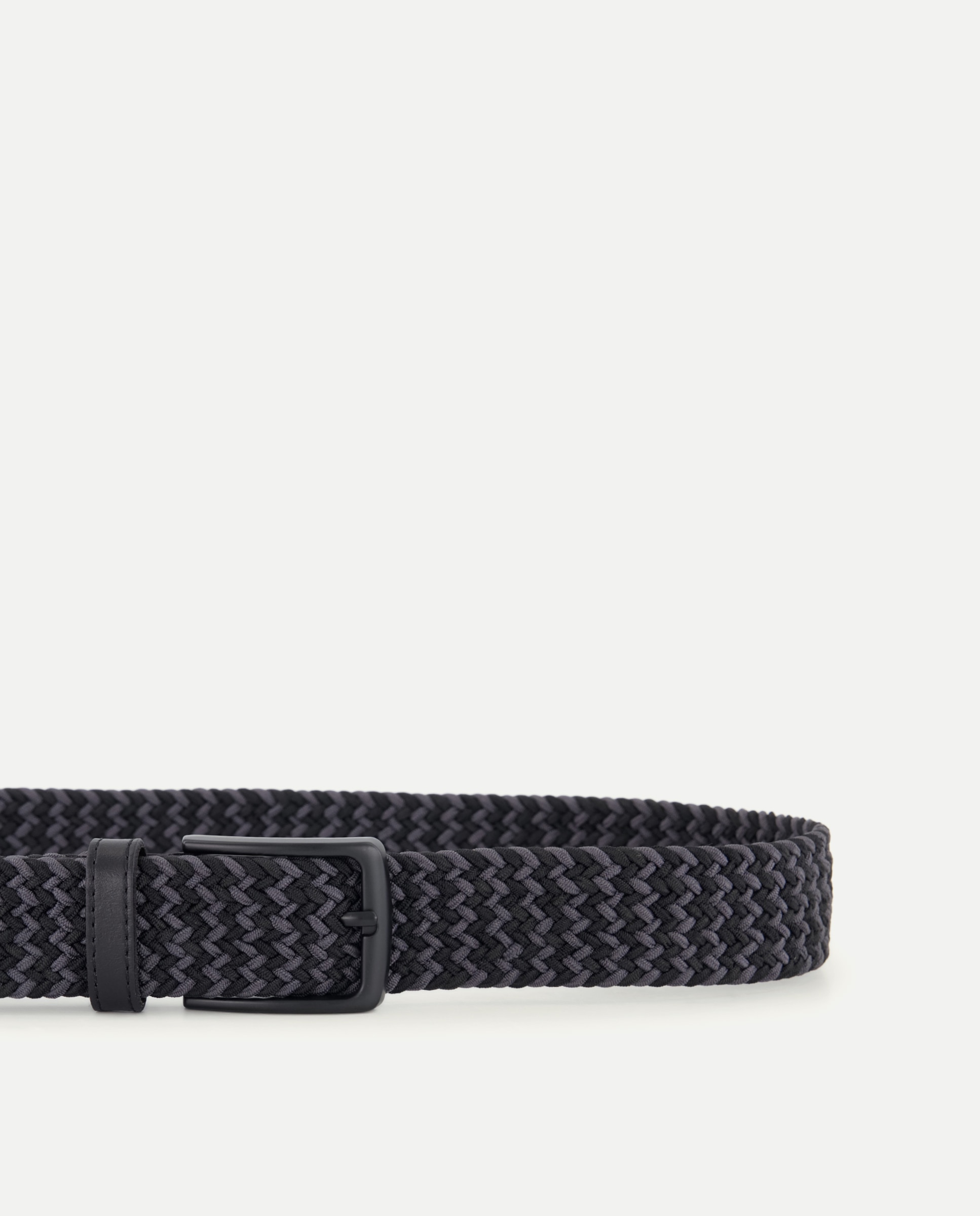 Cinto de Borracha Entrançado - Bicolor Preto-3