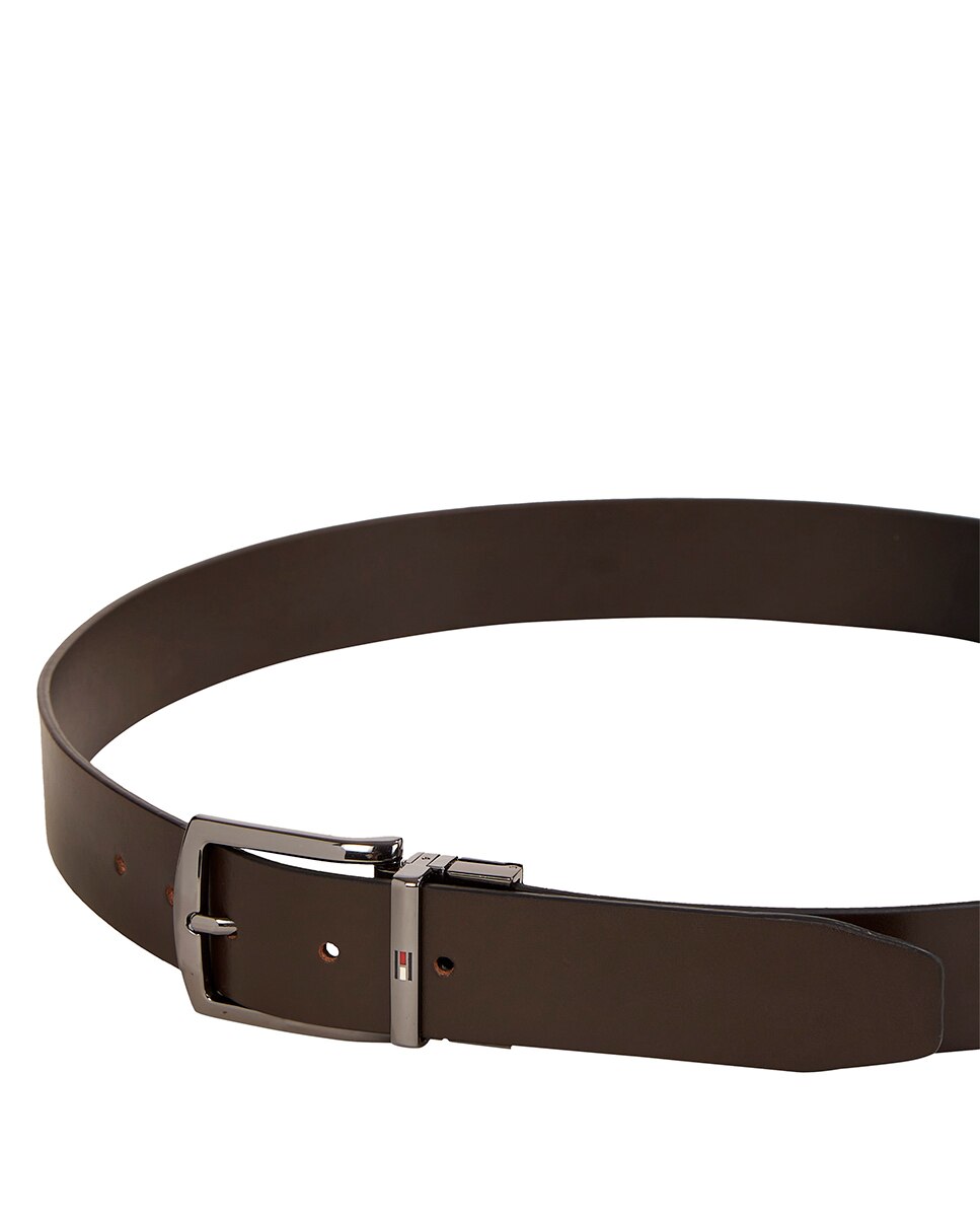 Cinto Reversível com Logótipo Metalizado Castanho-escuro-7