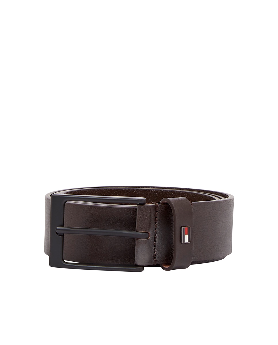 Cinturón de hombre en piel - Tommy Hilfiger - Marrón oscuro Marrón oscuro-1