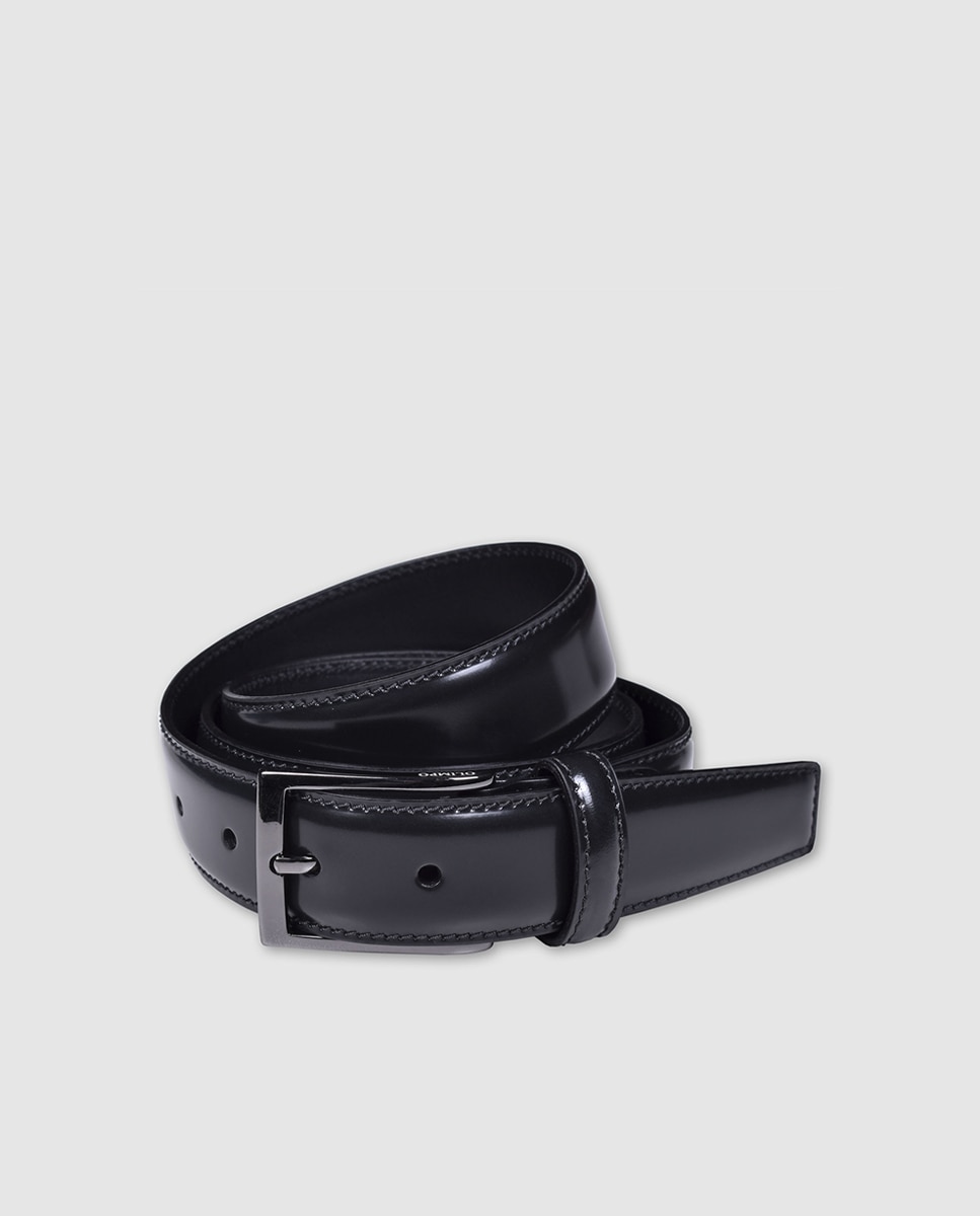 Cinto em pele liso preto. Fabricado em Espanha Preto-1