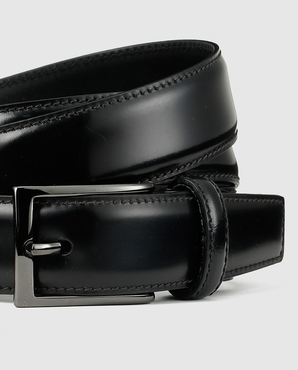 Cinto em pele liso preto. Fabricado em Espanha Preto-2