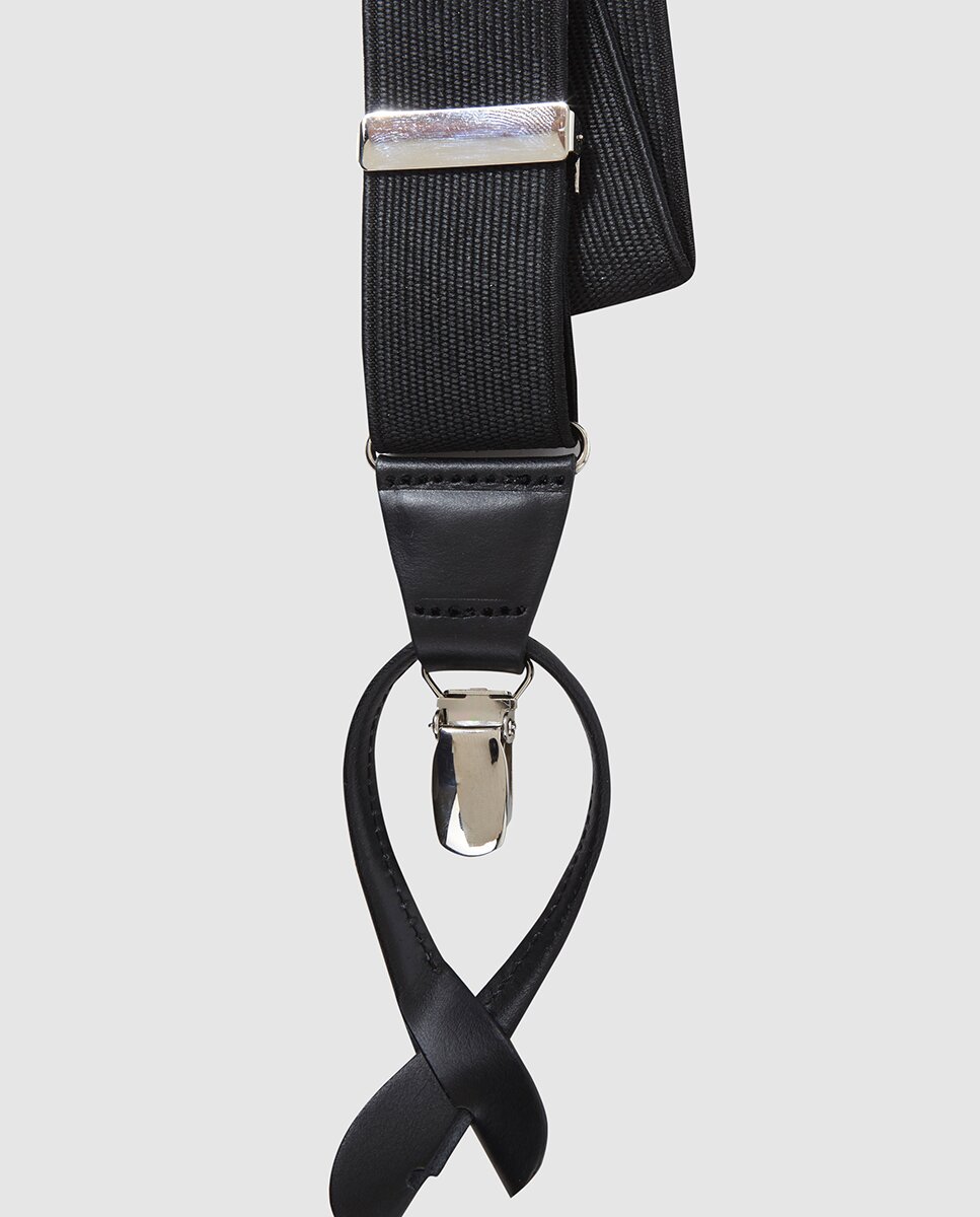 Suspensórios Lisos - Cinzento Produto Fabricado em Espanha Preto-2