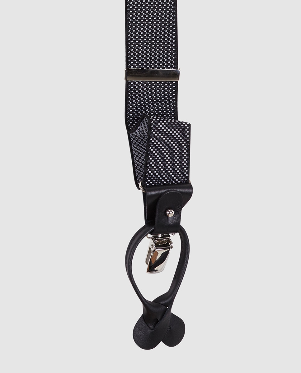 Suspensórios elásticos com microestampado pretos Preto-2