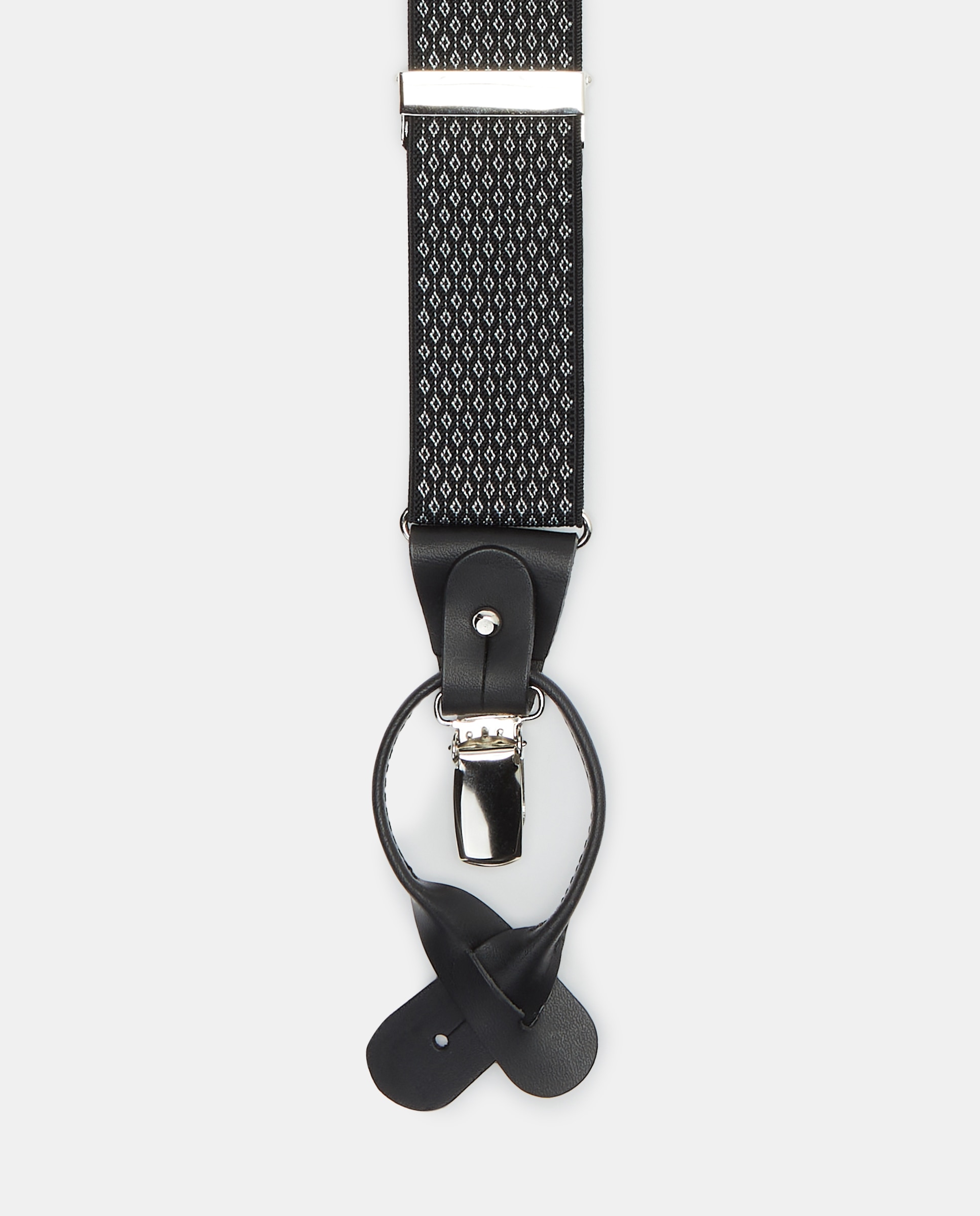 Suspensórios pretos com estampado às bolinhas Preto-3