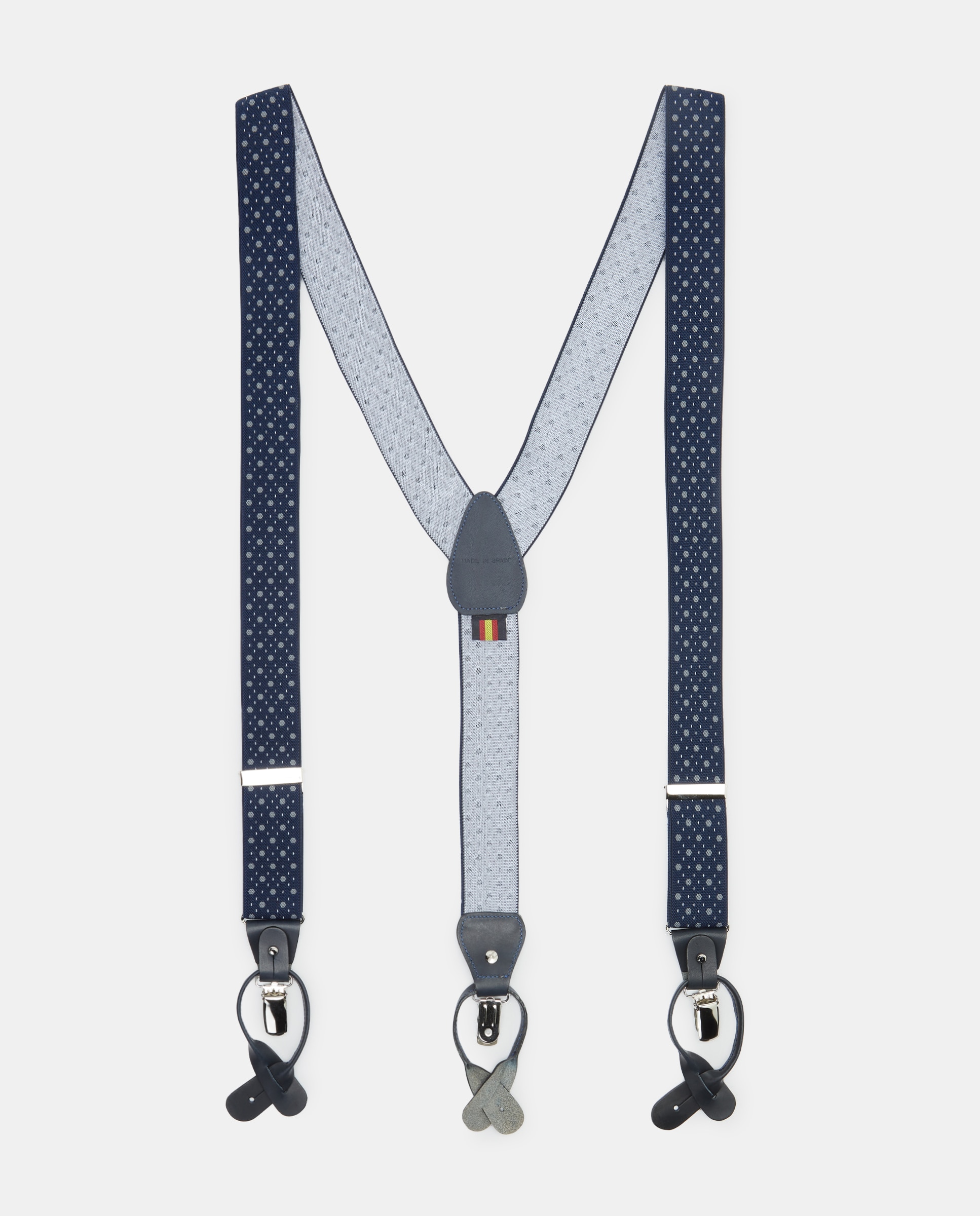 Suspensórios azul-marinho com estampado às bolinhas Azul-marinho-2