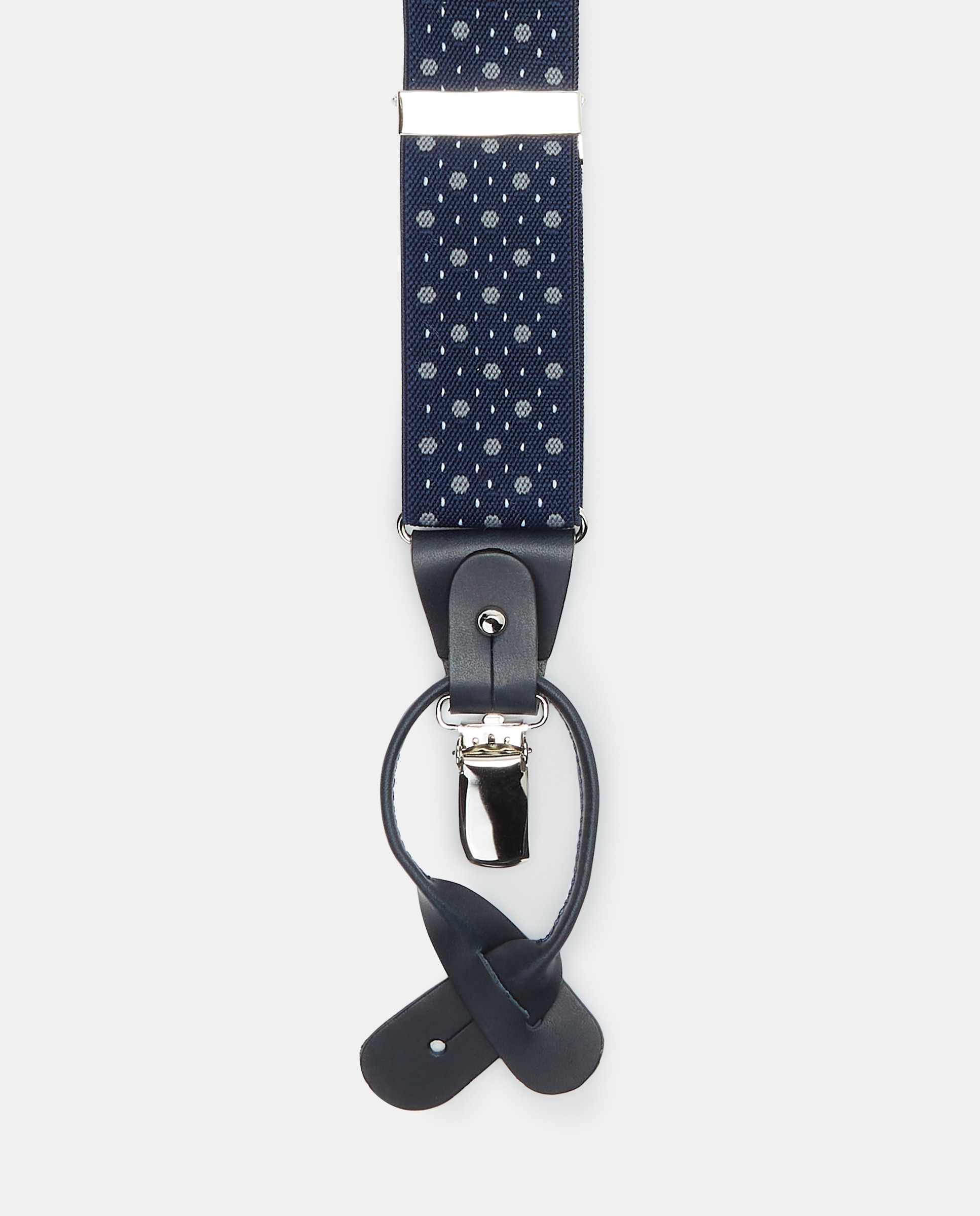 Suspensórios azul-marinho com estampado às bolinhas Azul-marinho-3