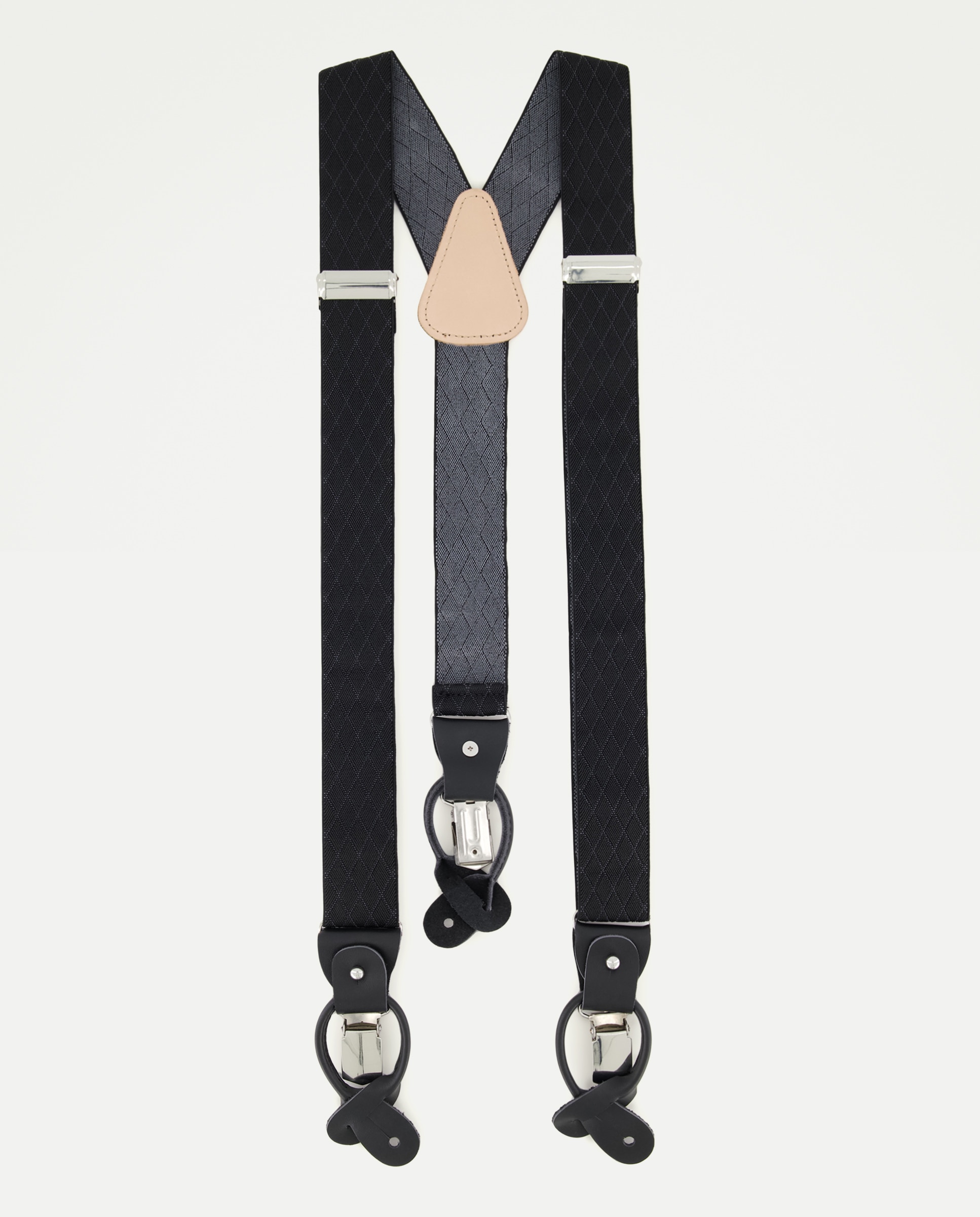 Imagem 0 de Suspensórios de uso duplo lisos com losangos pretos