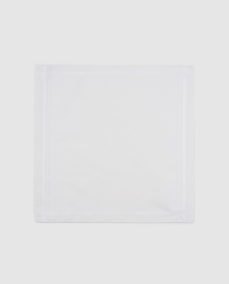 Lenço de bolso em algodão branco Branco-1