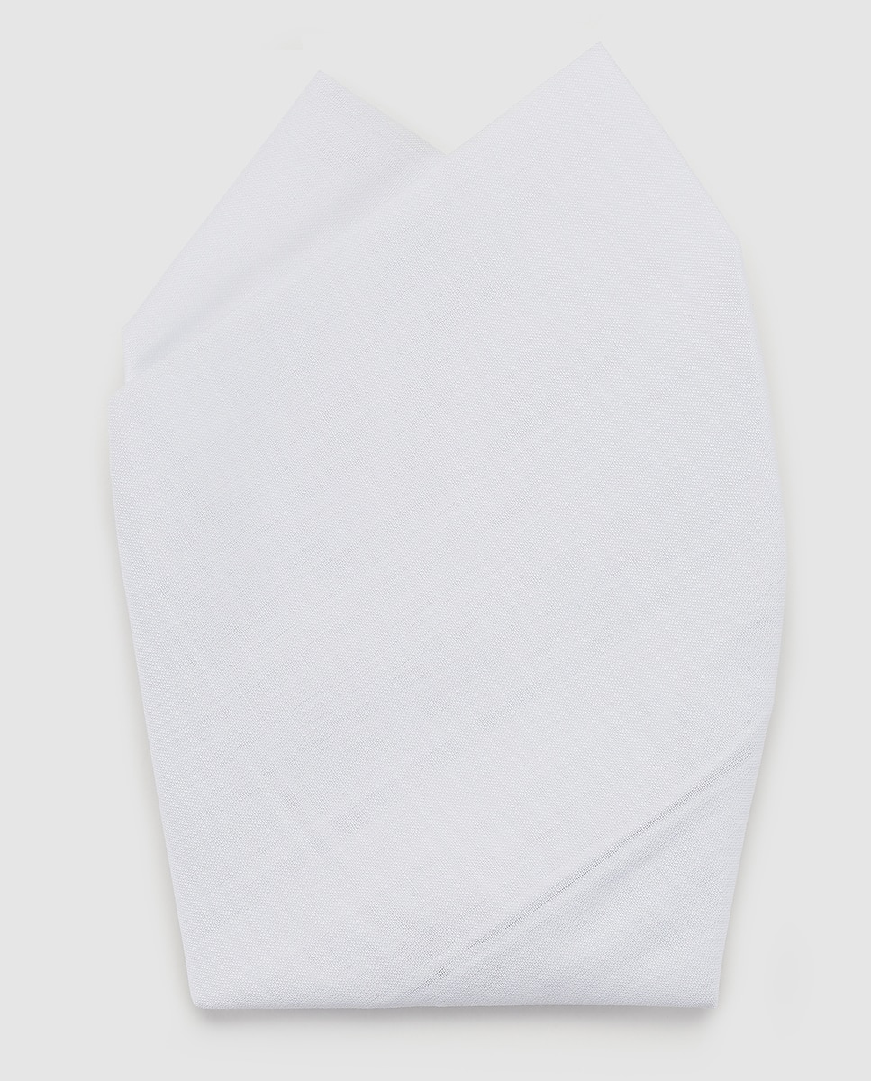 Lenço de bolso em algodão branco Branco-2