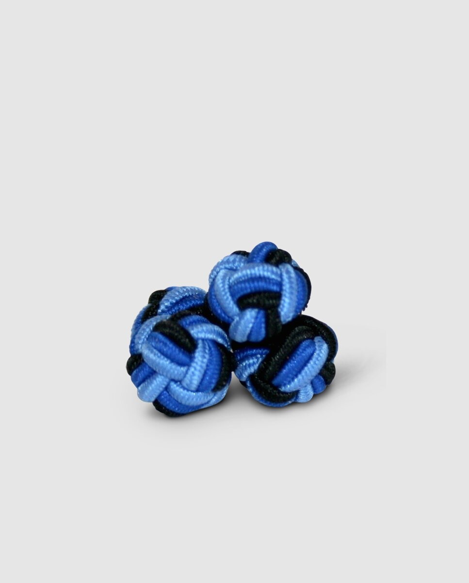 Botões de punho de nó em azul-marinho e vermelho Multicolor-1