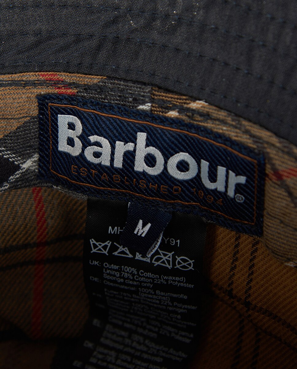 Gorro pescador de hombre de algodón con forro de tartán - Barbour - Azul Azul-4