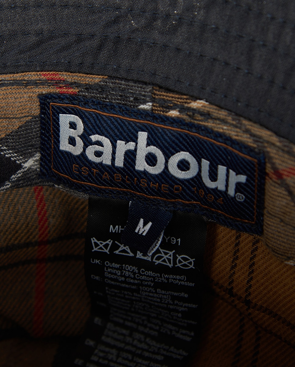 Gorro pescador de hombre de algodón con forro de tartán - Barbour - Azul Azul-10