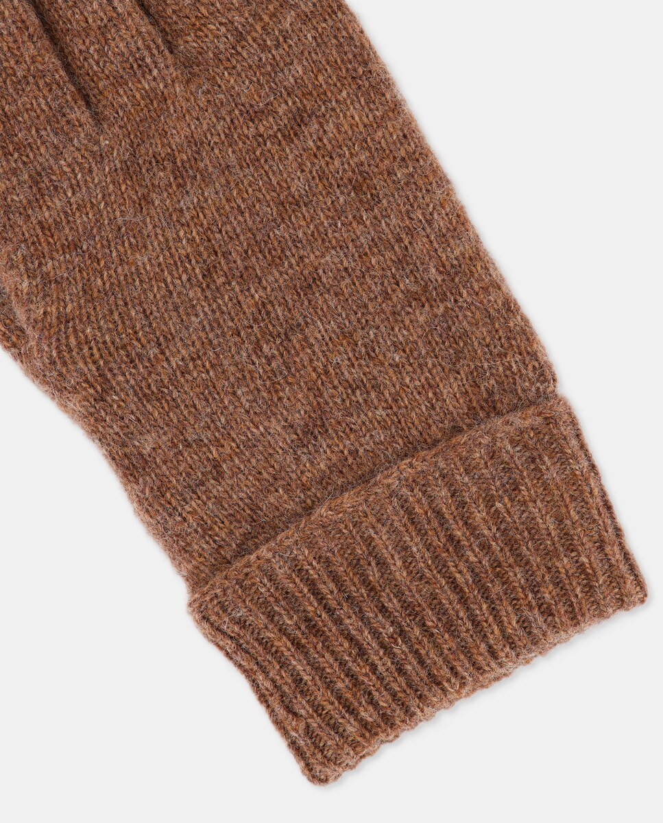 Luvas de Malha com Forro Castanho-claro-2