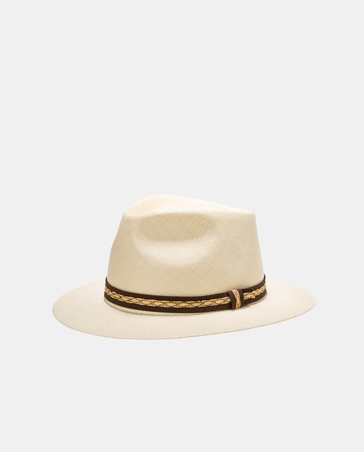 Sombrero de hombre marrón con cinta