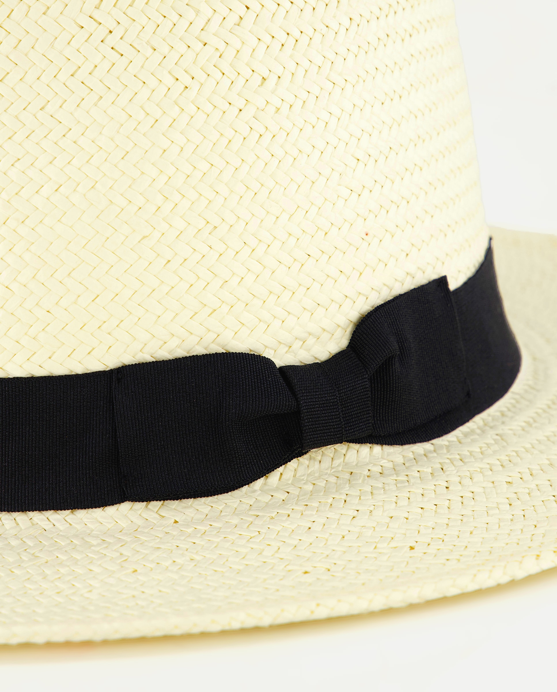 Chapéu Panamá de Aba Larga - Branco Branco-2