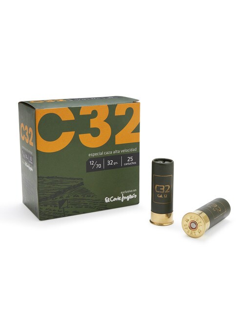 Imagen 0 de Caja de 25 cartuchos de caza en calibre 12 C32 9ª.Cartuchos C Verde