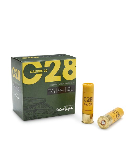 Caja de 25 cartuchos de caza en calibre 20 C28 6ª .Cartuchos C 1