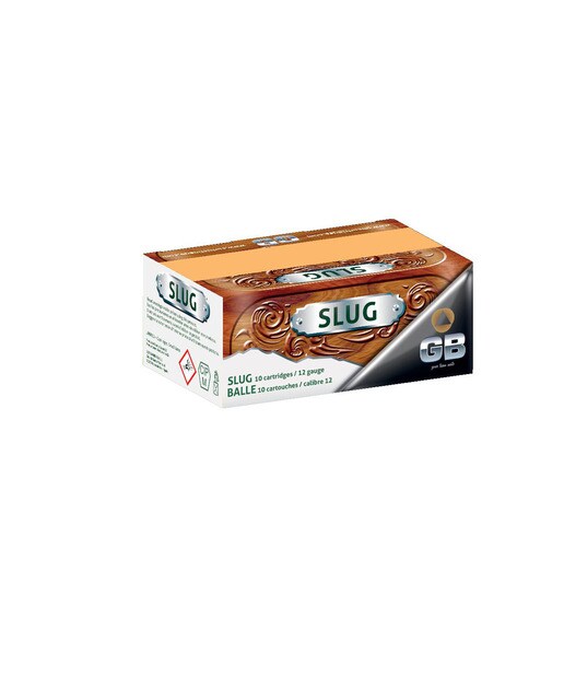Caja de 10 cartuchos de caza GB, bala Slug 2